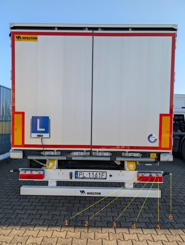 Światła tylne naczepy